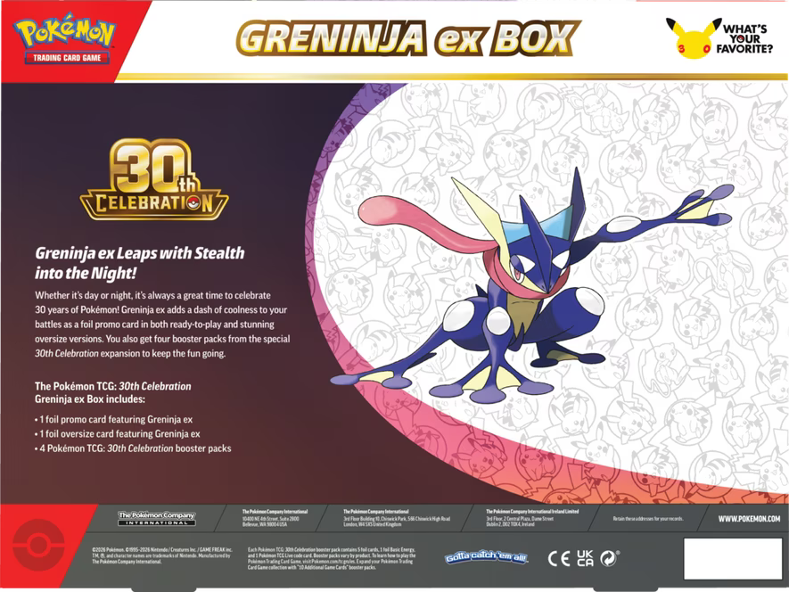PRE ORDER: Pokemon Trading Card Game: 30th Celebration Ex Box (Styles May Vary)