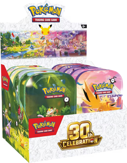 PRE ORDER: Pokemon Trading Card Game: 30th Celebration Mini Tin (Styles May Vary)