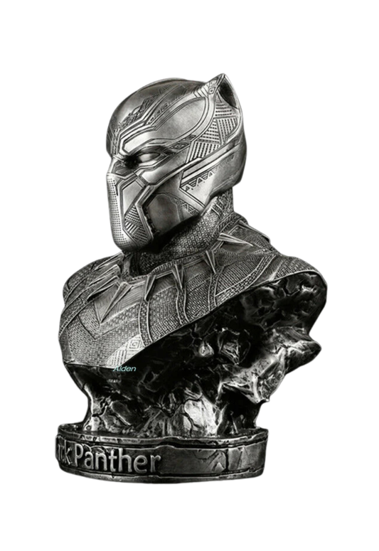 Civil War 1/2 Black Panther Bust Statue Resin Figure Toy Collect Silver