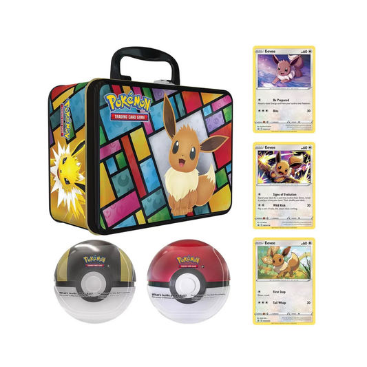 Pokemon Collectors Chest with 2 Poke Balls & 3 Eevee Promo Cards