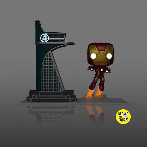 Avengers 2 Iron Man with Avengers Tower Glow-in-the-Dark Funko Pop! Town #35 - Previews Exclusive