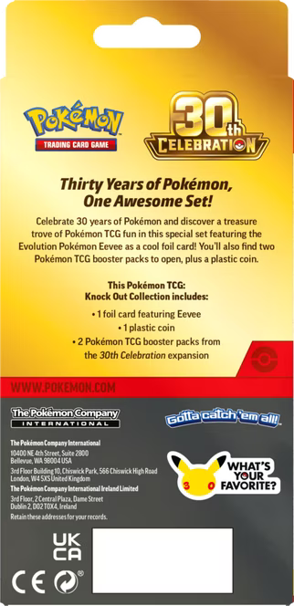 PRE ORDER: Pokemon Trading Card Game: 30th Celebration Knock Out Collection