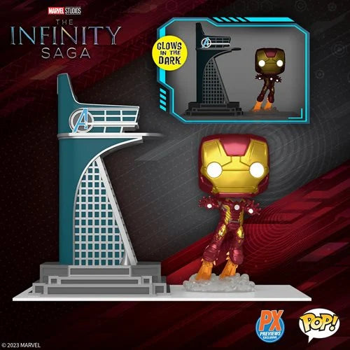 Avengers 2 Iron Man with Avengers Tower Glow-in-the-Dark Funko Pop! Town #35 - Previews Exclusive